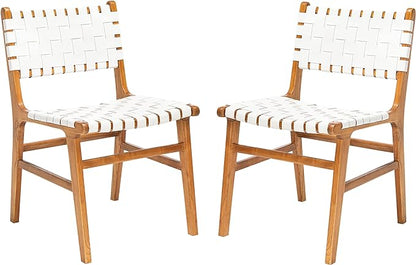 Taika Woven Leather Dining Chair (Set of 2)