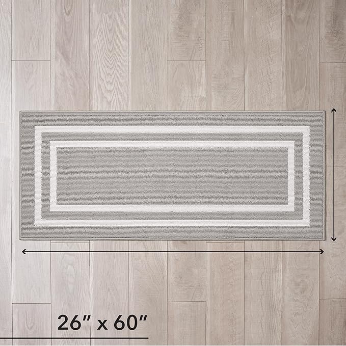 Tufted Runner - Double Line Border Rug