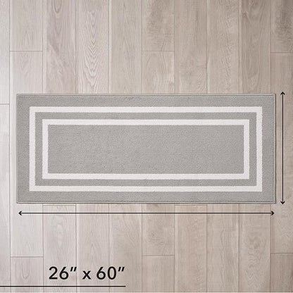 Tufted Runner - Double Line Border Rug