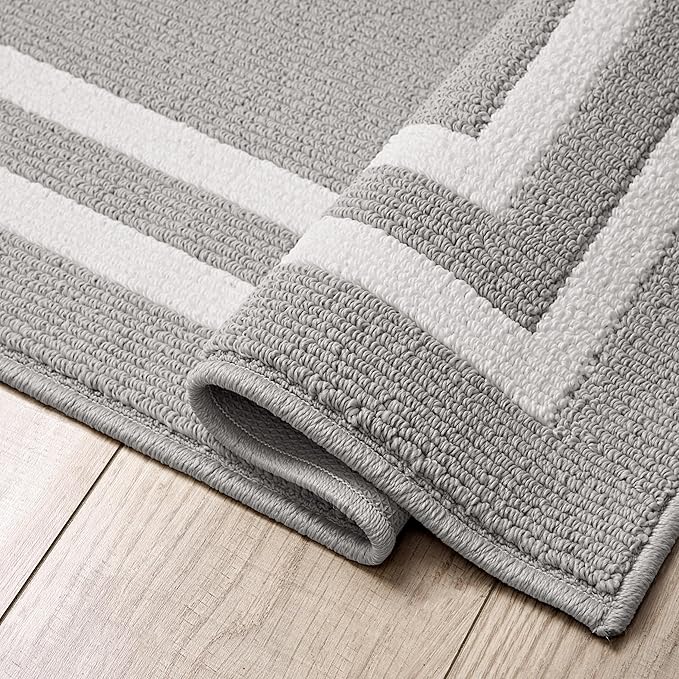 Tufted Runner - Double Line Border Rug