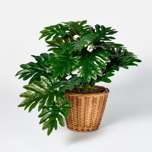 Philodendron Decorative Plant in Basket - Threshold™ designed with Studio McGee: Indoor Faux Greenery, Wicker Basket