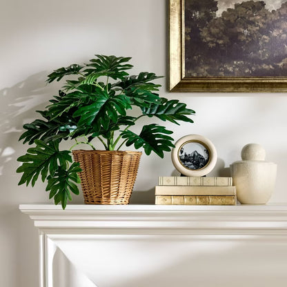 Philodendron Decorative Plant in Basket - Threshold™ designed with Studio McGee: Indoor Faux Greenery, Wicker Basket