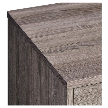 Mixed Material Nightstand - Gray