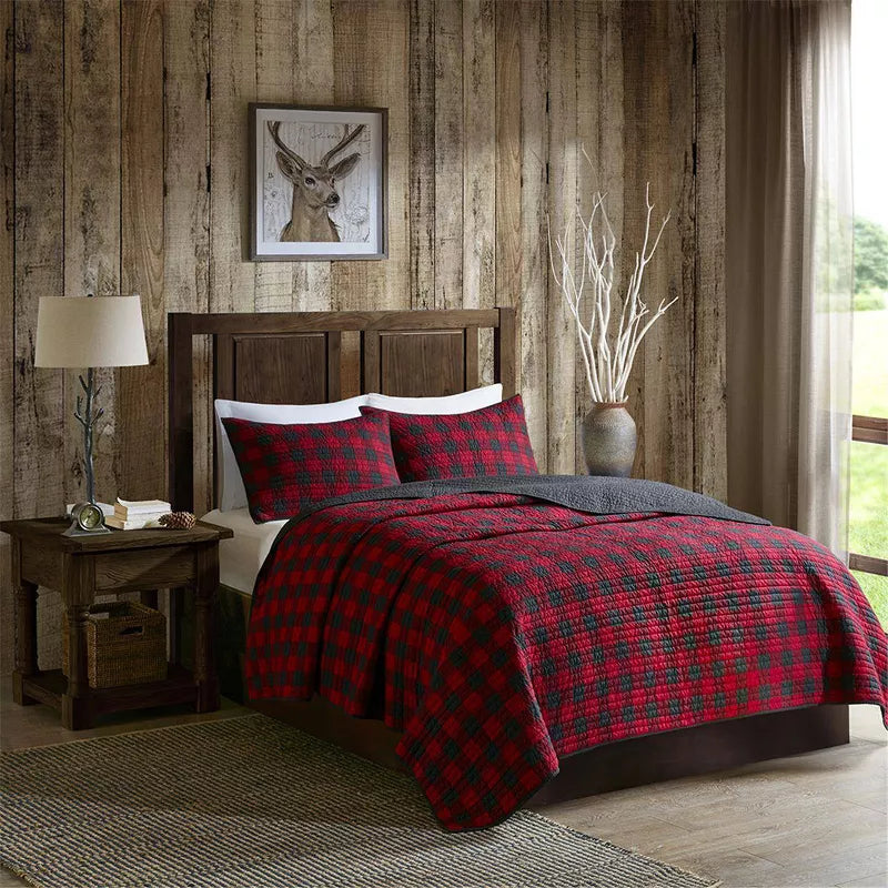 Full/Queen Woolrich Check Oversized Quilt Mini Set