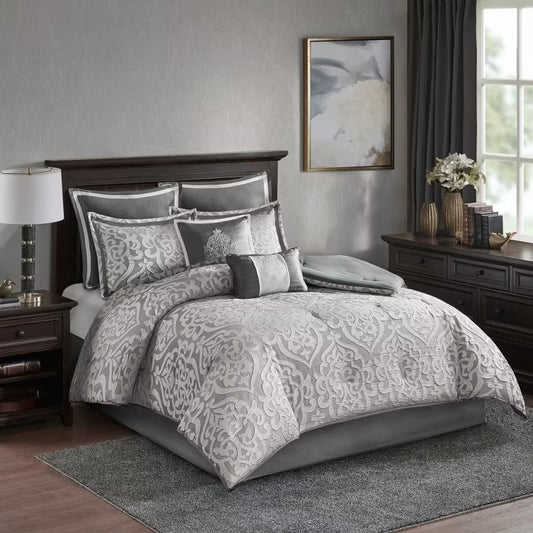 King/ California King 8pc Elliot Jacquard Comforter Set