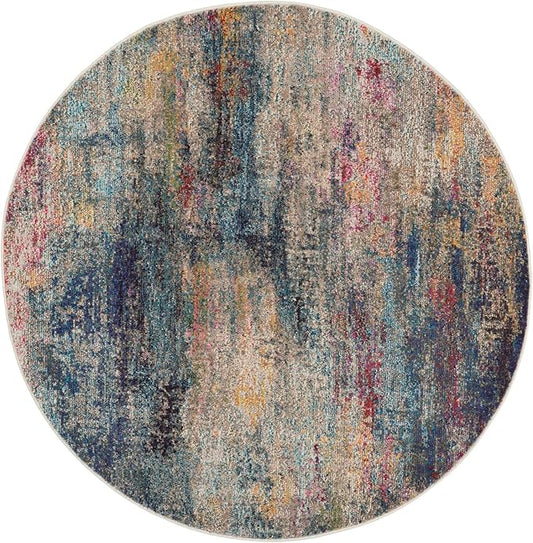 5’3 Celestial Multicolor Round Area Rug