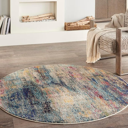 5’3 Celestial Multicolor Round Area Rug