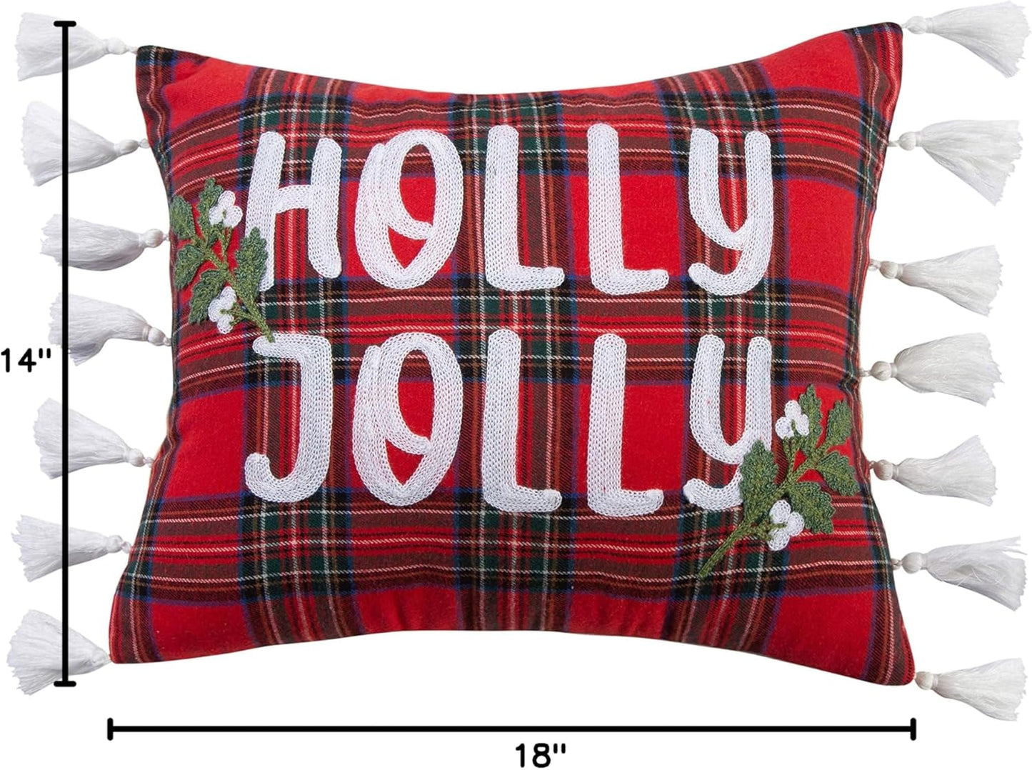 Levtex Home - Spencer Plaid - Decorative Pillow (14X18in.) - Holly Jolly