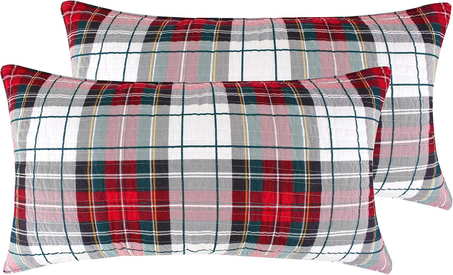 King Sham Levtex Home - Spencer Plaid Quilted  (36x20in.) Set of 2