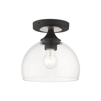 Livex Lighting Glendon 1 - Light Semi-Flush Mount in Black/Brushed Nickel