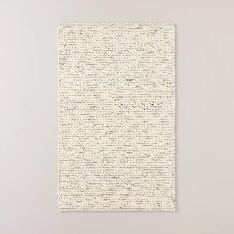 3’x5’ Chunky Rectangular Handmade Woven Area Rug Cream - Hearth & Hand™ with Magnolia