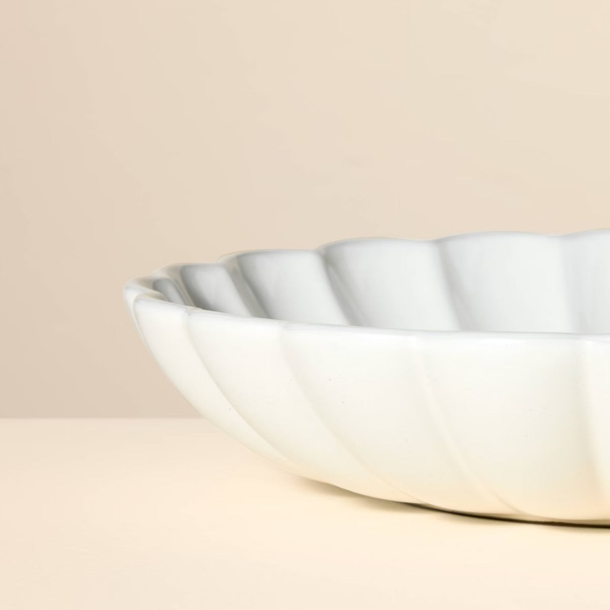 Scalloped Edge Stoneware Serving Bowl Cream - Hearth & Hand