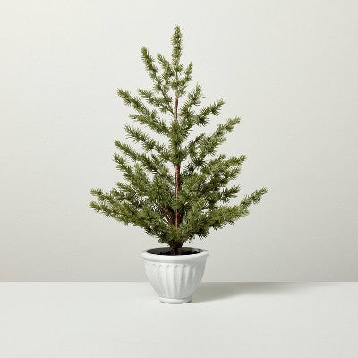 22" Faux Spruce Tree in Fluted Pot - Hearth & Hand™ with Magnolia