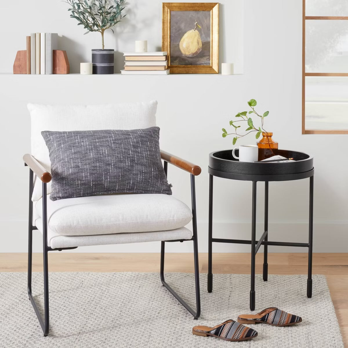 Wood & Metal Accent Side Table - Black - Hearth & Hand with Magnolia