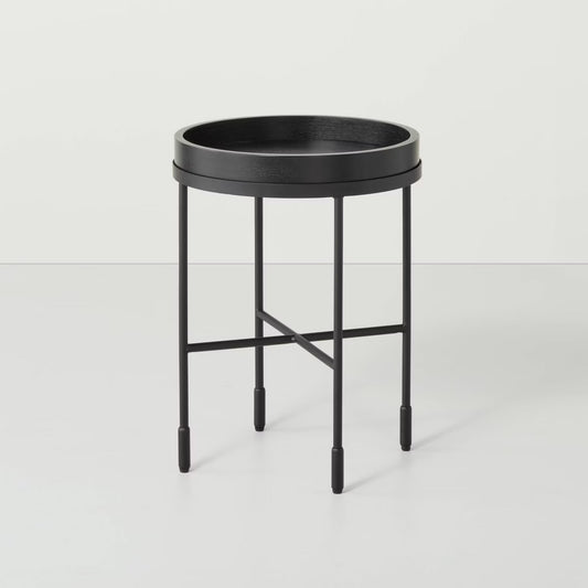 Wood & Metal Accent Side Table - Black - Hearth & Hand with Magnolia