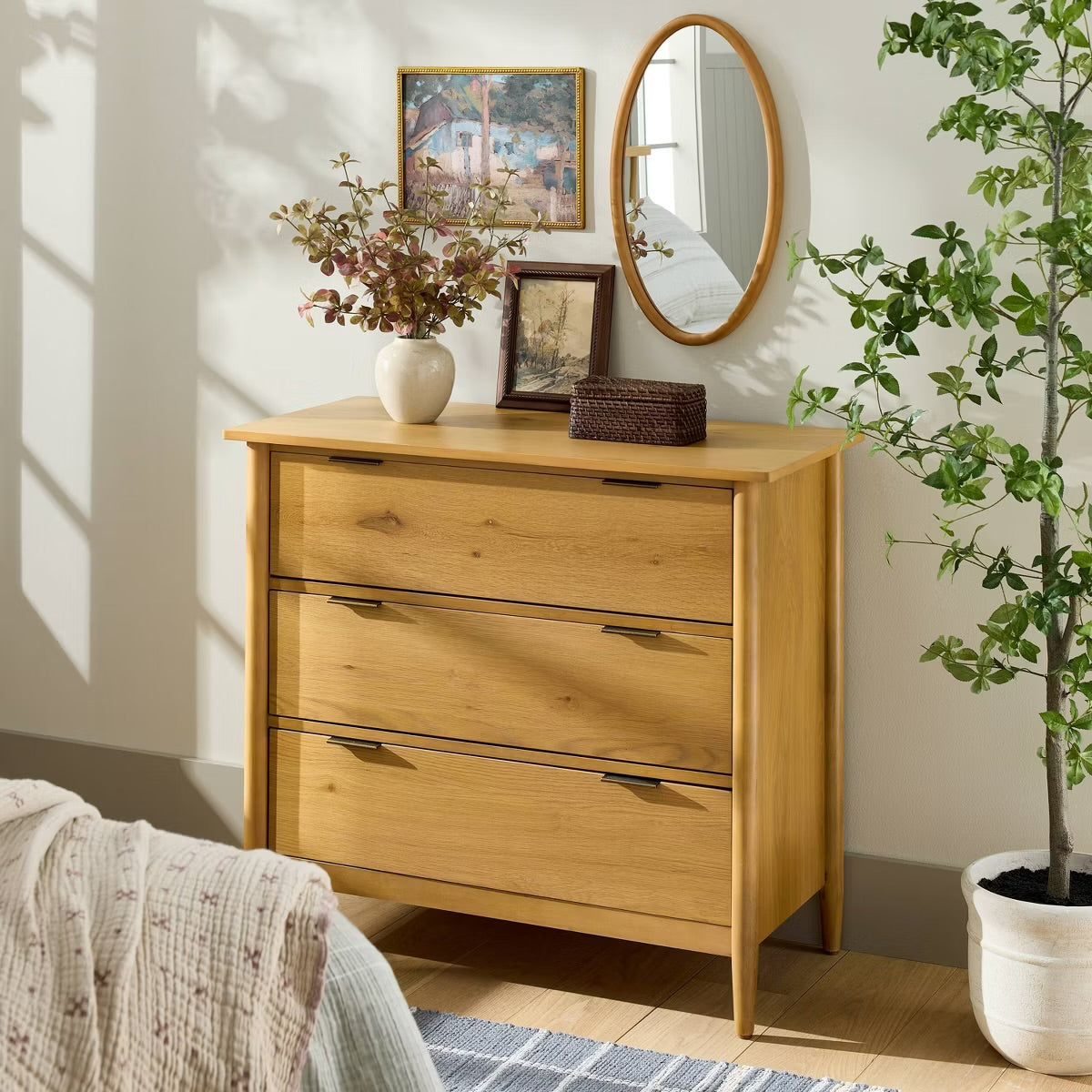 3 Drawer Modern Wood Dresser - Natural - Hearth & Hand with Magnolia