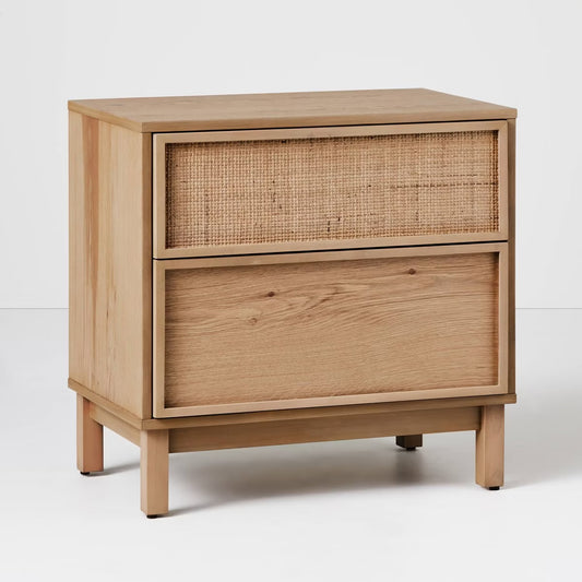 Wood & Cane Transitional Nightstand - Hearth & Hand