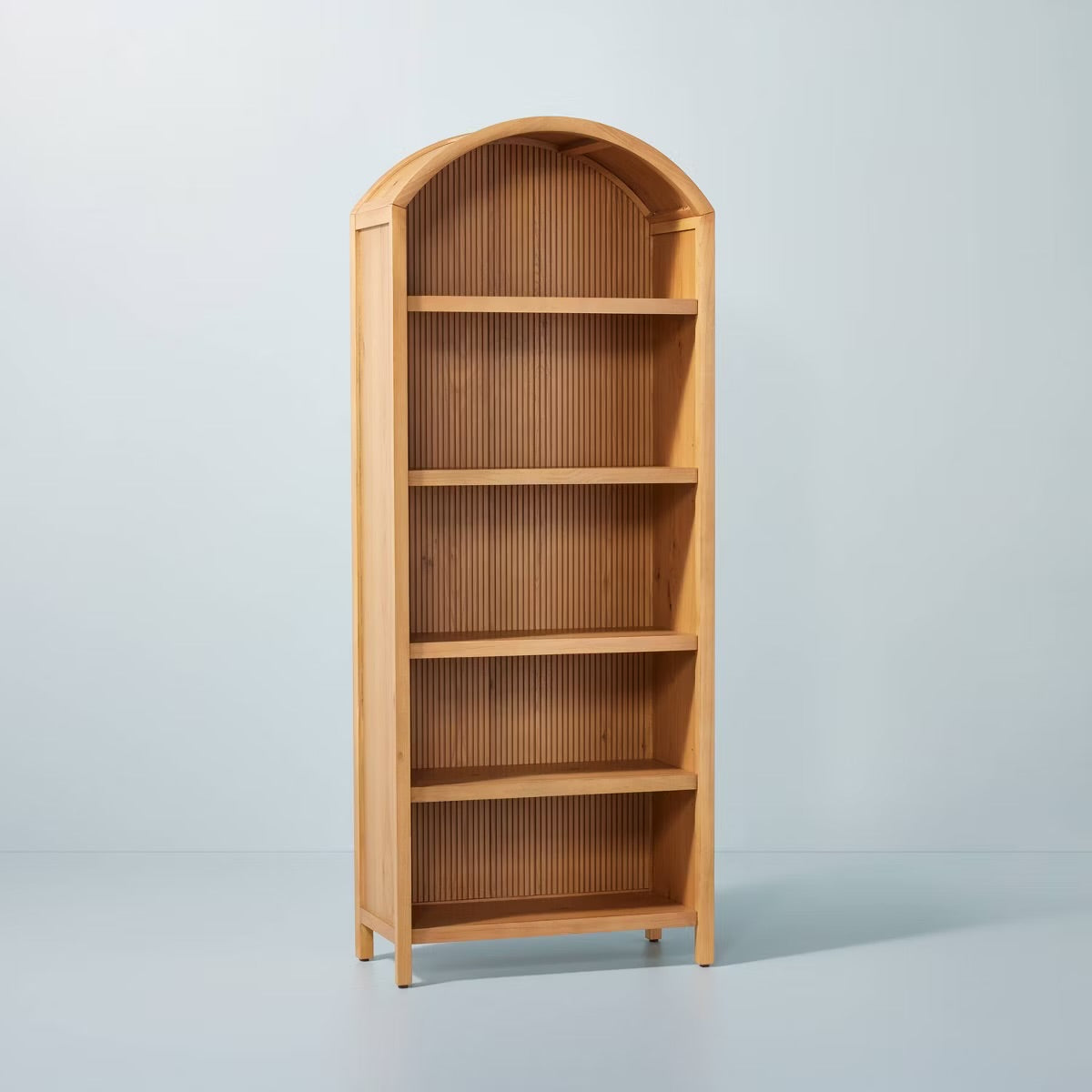 Grooved Wood Arch Bookcase - Hearth & Hand