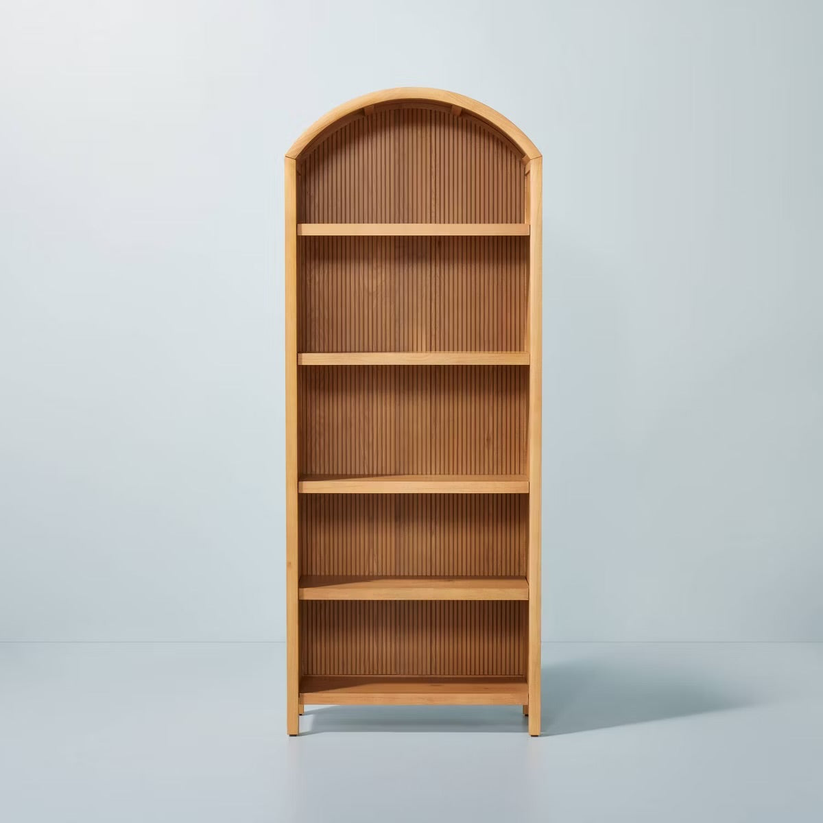 Grooved Wood Arch Bookcase - Hearth & Hand