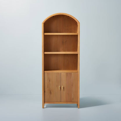 Grooved Wood Arch Bookcase Cabinet - Hearth & Hand