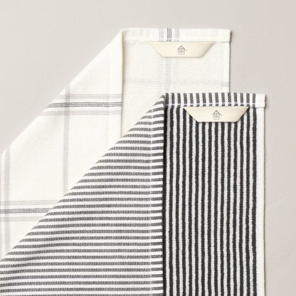 2ct Plaid & Stripe Terry Kitchen Towels