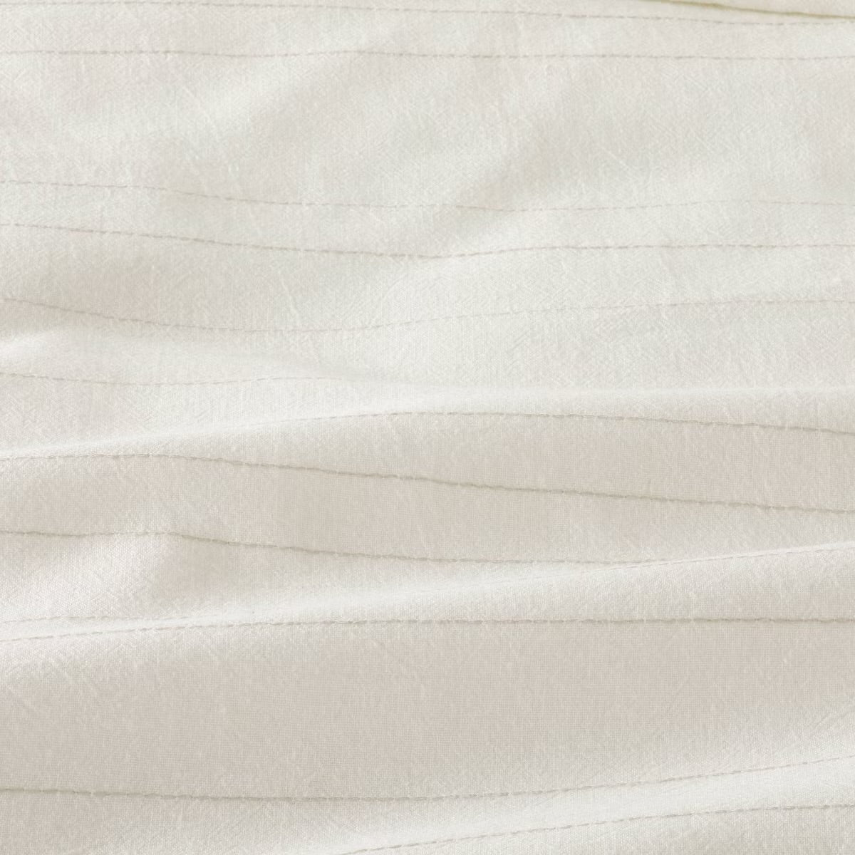 Queen Fine Stripe Duvet & Sham Set Twilight Taupe/Sour Cream