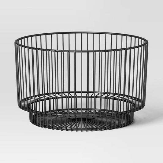 18" x 11" Metal Wire Black Basket