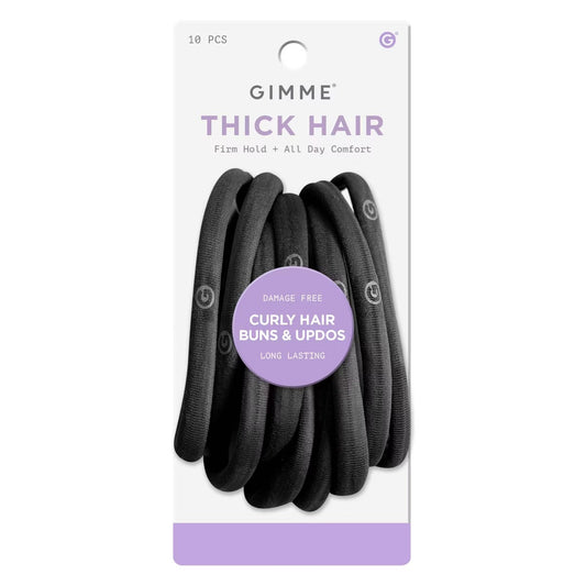 Gimme Beauty Mega Hair Tie Bands - Black - 10ct