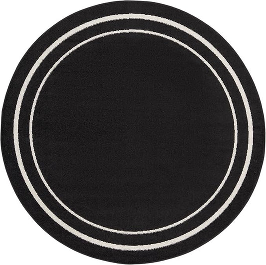 Black Ivory 8' x Round Area Rug