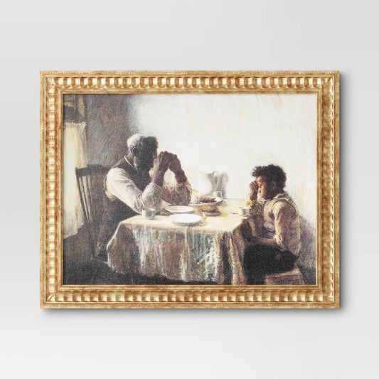 20" x 16" The Thankful Poor by Henry Ossawa Tanner Vintage Framed Wall Cotton Canvas Gold - Threshold