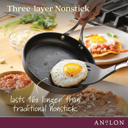 Anolon Hard Anodized Nonstick Mini Skillet/Frying/Egg Pan, Stainless Steel Handle, (6.5")