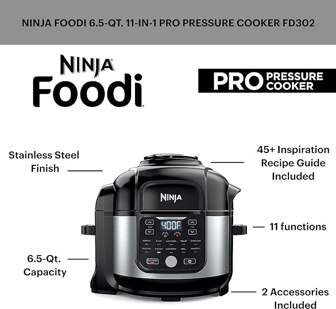 Ninja FD302 Foodi 11-in-1 Pro 6.5 qt. Pressure Cooker & Air Fryer