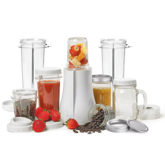 Tribest Personal Blender Original Single-Serving Blender (19-Piece Mason Jar Set) – Off-White