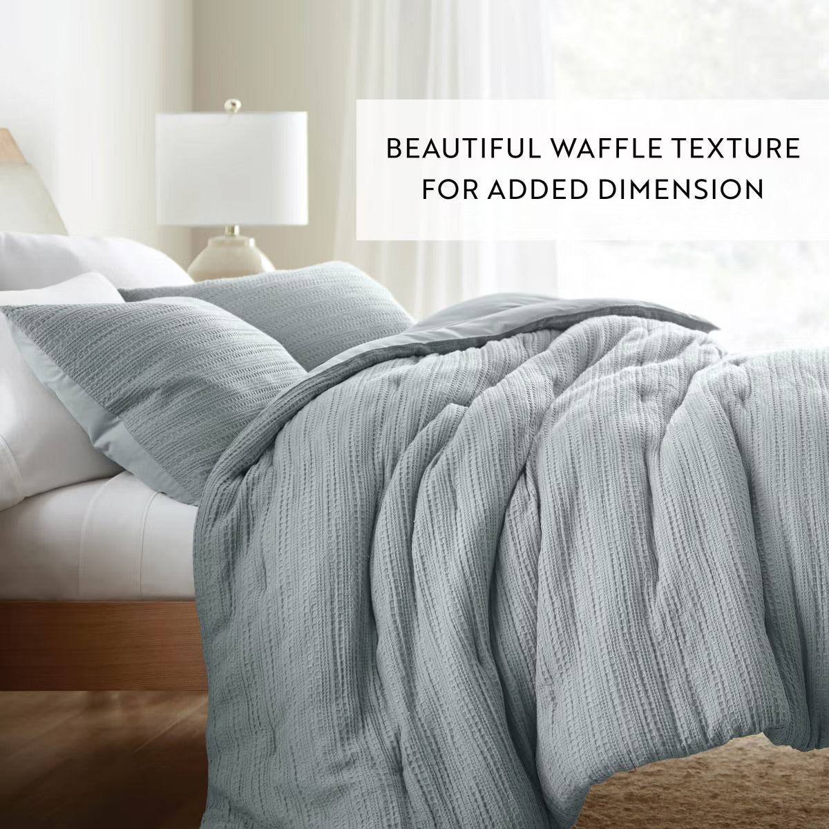 Full/Queen Waffle Textured Comforter Set