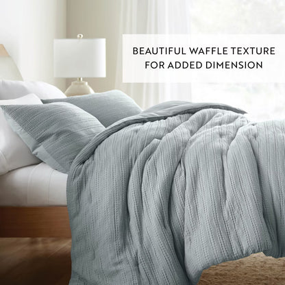 Full/Queen Waffle Textured Comforter Set