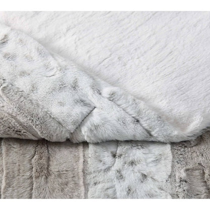 Gift Boxed Reversible Throw Blanket Snow Leopard Natural - Christian Siriano: Faux Fur, Sensory Friendly, 60x70"