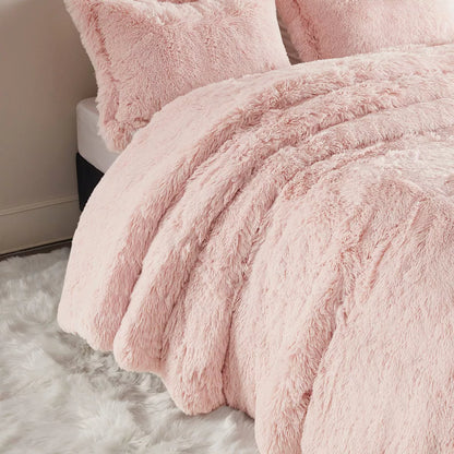 Full/Queen Leena Shaggy Faux Fur Duvet Set