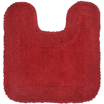 1.8” x 1.8” Radiant Collection Cotton Ruffle Pattern Tufted Bath Rug Red