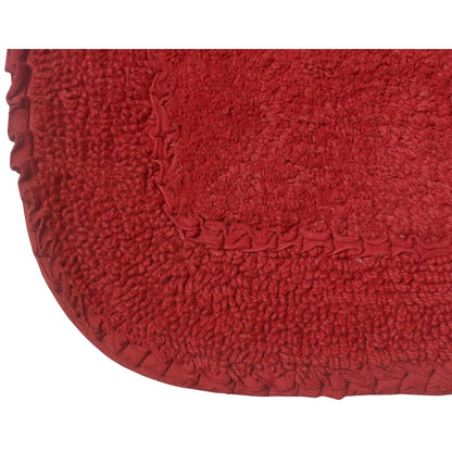 1.8” x 1.8” Radiant Collection Cotton Ruffle Pattern Tufted Bath Rug Red