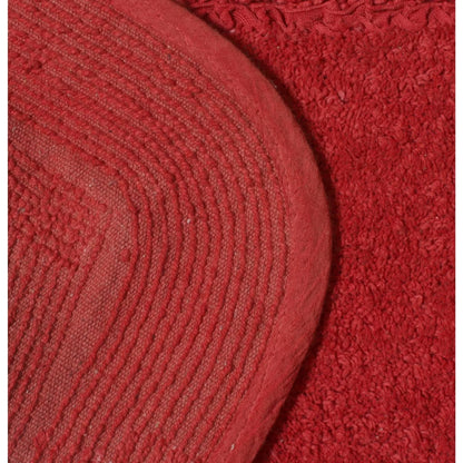 1.8” x 1.8” Radiant Collection Cotton Ruffle Pattern Tufted Bath Rug Red