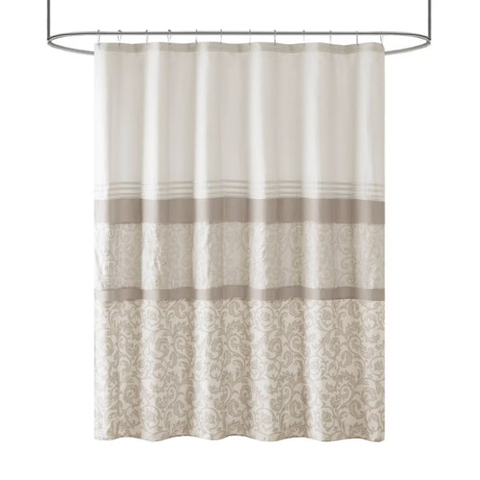 72"x72" Casey Printed and Embroidered Shower Curtain