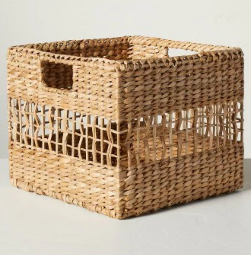 Medium Natural Woven Storage Basket - Hearth & Hand