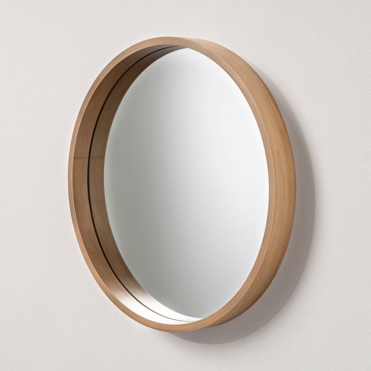 16” Round Wood Framed Wall Mirror - Hearth & Hand