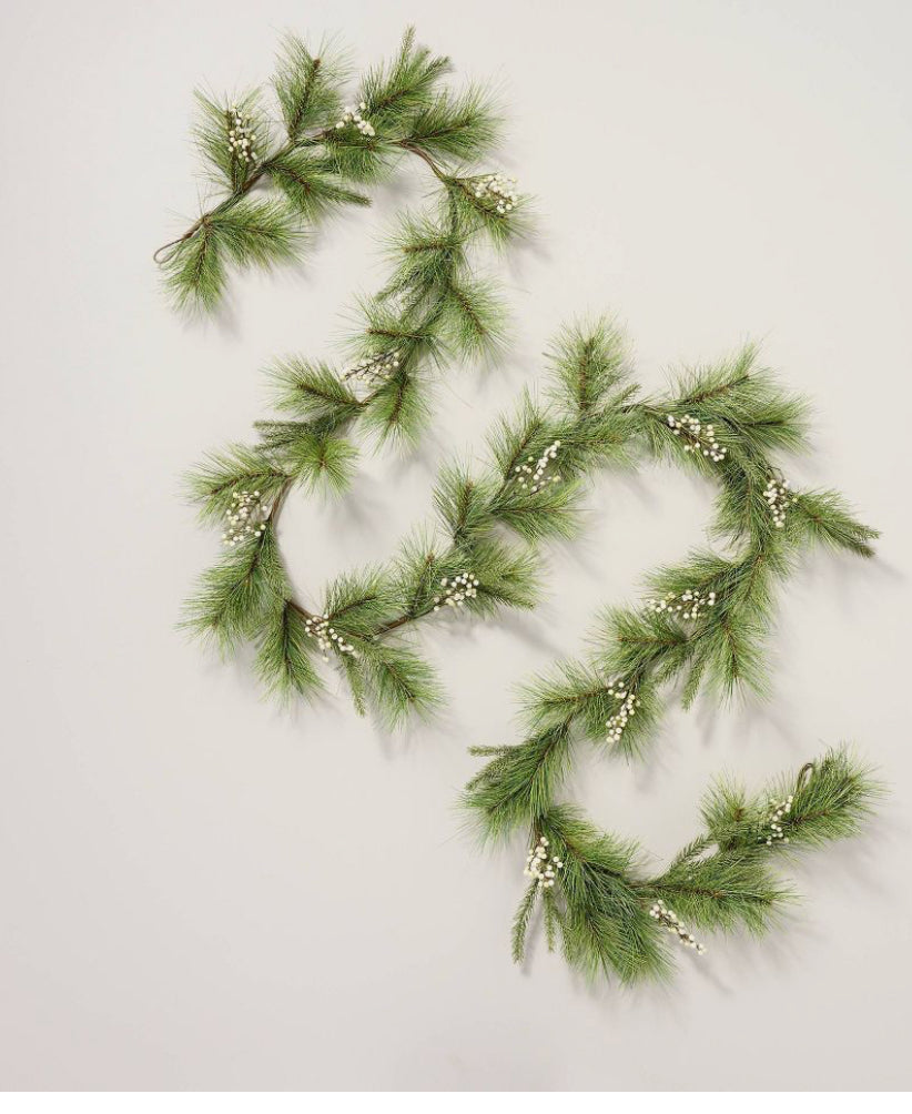 12' Faux Needle Pine and Snowberry Christmas Garland - Hearth & Hand