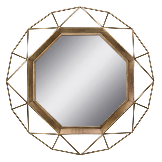 28.3" x 28.3" Metal Octagon Decorative Mirror