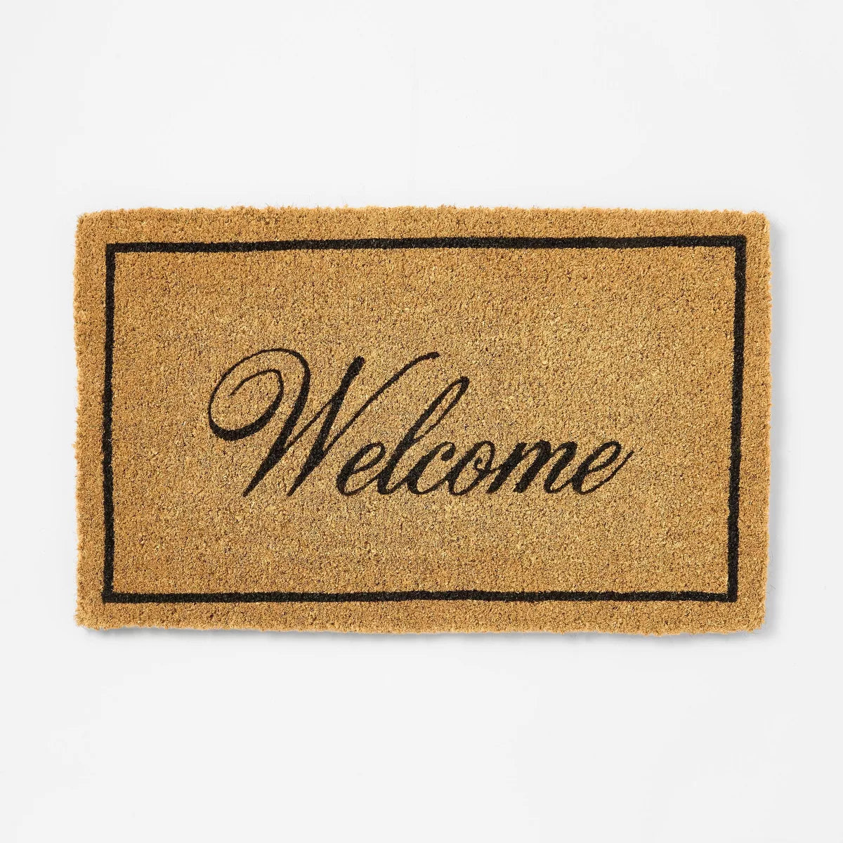 1'6"x2'6" 'Welcome' Coir Doormat Natural - Threshold