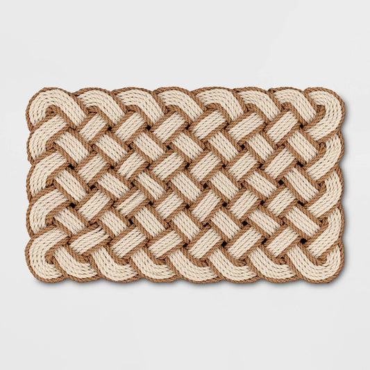 1'6"x2'6" Lovers Knot Coir Doormat Cream/Brown - Threshold