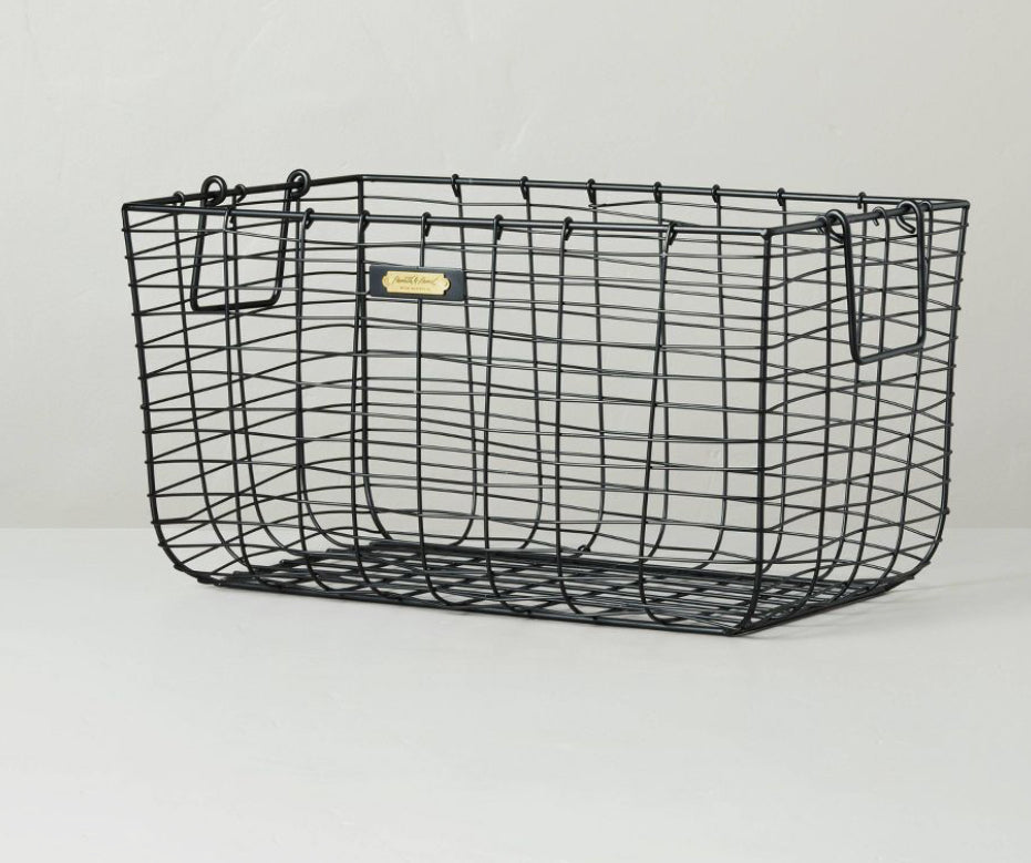 Large Wire Storage Basket Black - Hearth & Hand