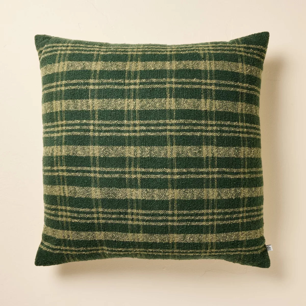 24"x24" Boucle Slub Plaid Square Throw Pillow - Hearth & Hand with Magnolia