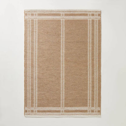 5'x7' Border Plaid Handmade Jute Woven Area Rug Natural/Cream - Hearth & Hand with Magnolia